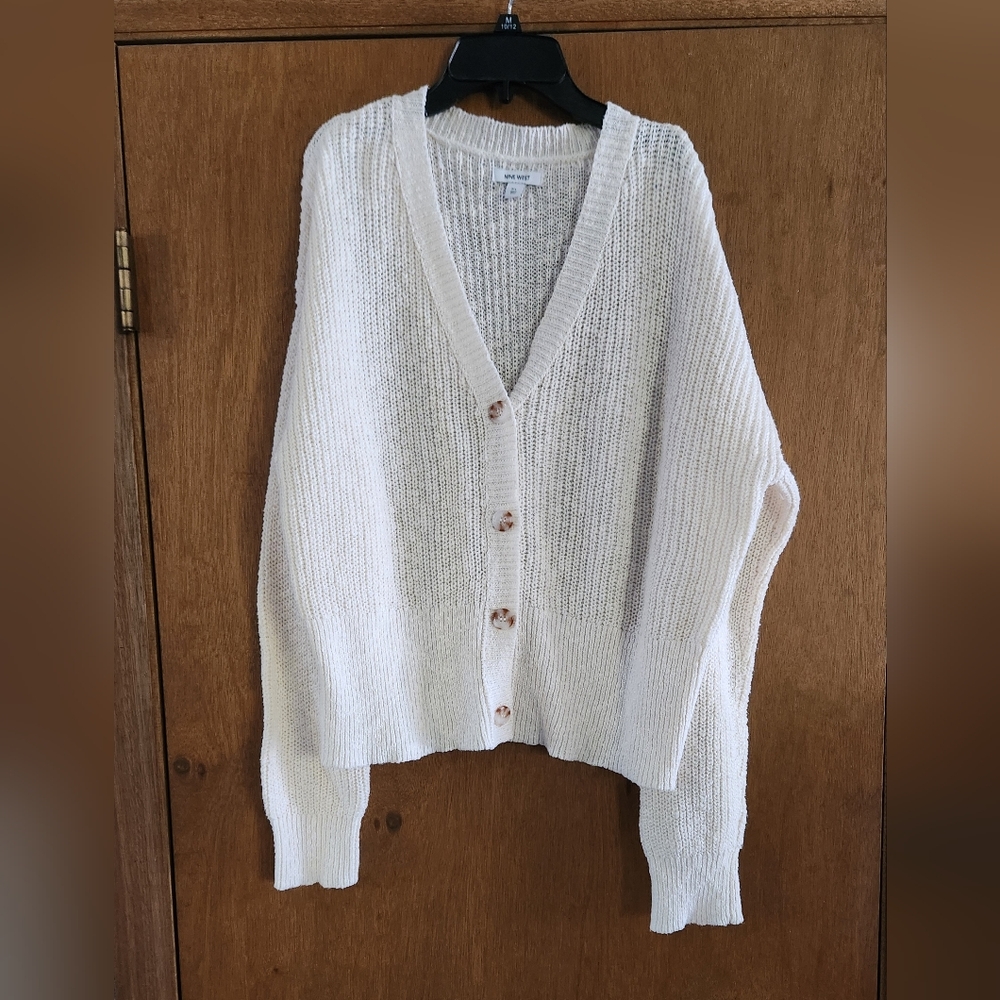 Nine West Juniors cardigan sweater, color cream, size XL